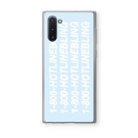 Hotline bling blue: Samsung Galaxy Note 10 Transparant Hoesje