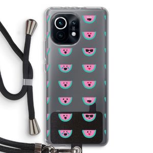 Smiley watermeloenprint: Xiaomi Mi 11 Transparant Hoesje met koord