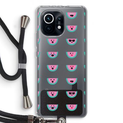 Smiley watermeloenprint: Xiaomi Mi 11 Transparant Hoesje met koord
