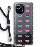 Smiley watermeloenprint: Xiaomi Mi 11 Transparant Hoesje met koord