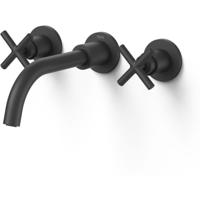 Wastafelkraan Tres Mont | Inbouw | Mengkraan | Incl.Inbouwdeel | Rond | Mat Zwart