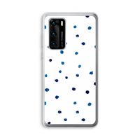 Blauwe stippen: Huawei P40 Transparant Hoesje