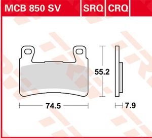 TRW Remblokken, en remschoenen voor de moto, MCB850CRQ Hyper carbon