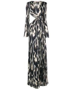 Roberto Cavalli robe longue à imprimé léopard - Blanc