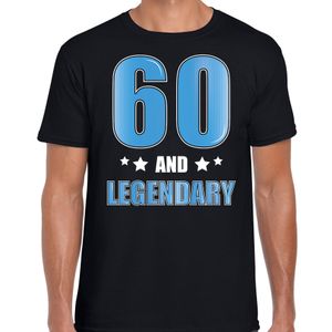 60 and legendary verjaardag cadeau t-shirt 60 jaar zwart voor heren 2XL  -