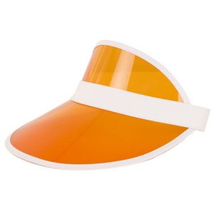 Verkleed zonneklep/sunvisor - voor volwassenen - oranje/wit - Carnaval hoed - Verkleedhoofddeksels