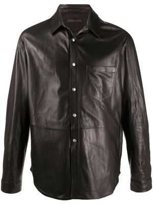 Giuseppe Zanotti veste boutonnée en cuir - Noir