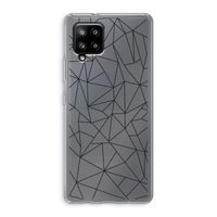 Geometrische lijnen zwart: Samsung Galaxy A42 5G Transparant Hoesje