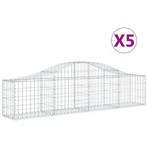 The Living Store Schanskorf Gabion 200x30x40/60 cm - Geluidsisolerende Tuinbarrière