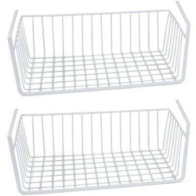 Gerimport Kastmandje - 3x - wit - metaal - 30 x 25 x 14 cm - opberg hangmand