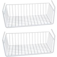 Gerimport Kastmandje - 3x - wit - metaal - 30 x 25 x 14 cm - opberg hangmand