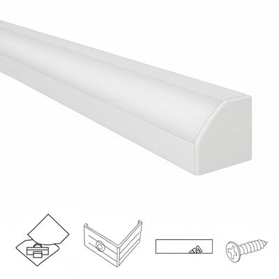 Aluminium ledstrip hoekprofiel wit 3m breed - compleet met afdekkap