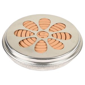 Blik met 10 citronella wierook spiralen - 14 cm - 6-12 branduren - citrusgeur