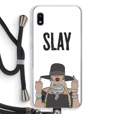 Slay All Day: Samsung Galaxy A10 Transparant Hoesje met koord