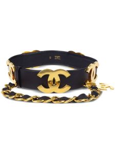 CHANEL Pre-Owned ceinture en chaîne à logo CC (1993) - Noir