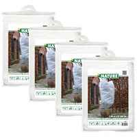 Plantenhoes met trekkoord - 5x stuks - H150 x D100 cm - wit - anti-vorst planten beschermhoes - thumbnail