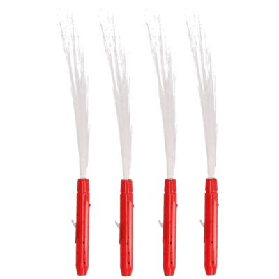 Fiber LED licht stick - Set van 4x stuks - rood - Lichtgevende feestartikelen - Light sticks - 40 cm