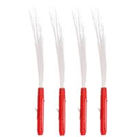 Fiber LED licht stick - Set van 4x stuks - rood - Lichtgevende feestartikelen - Light sticks - 40 cm