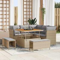 Tuinbankenset 8 pcs Beige poly rattan