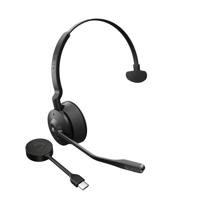 Jabra Engage 55 On Ear headset Telefoon DECT Mono Zwart Volumeregeling, Microfoon uitschakelbaar (mute), Mono