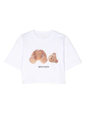 Palm Angels Kids Katoenen T-shirt - Wit