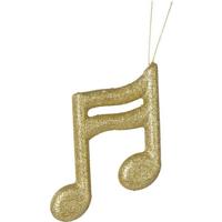 Kerstornament - 8e muzieknoot - goud - 15 cm - kunststof - kersthanger - thumbnail