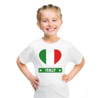 Italie hart vlag t-shirt wit jongens en meisjes - thumbnail