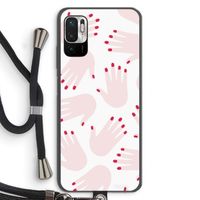 Hands pink: Xiaomi Redmi Note 10 5G Transparant Hoesje met koord