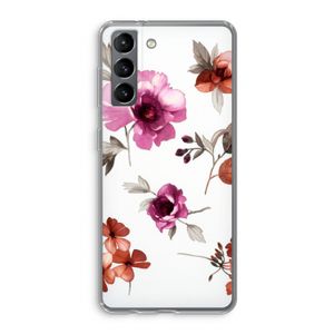 Geschilderde bloemen: Samsung Galaxy S21 Transparant Hoesje