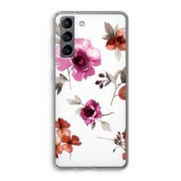 Geschilderde bloemen: Samsung Galaxy S21 Transparant Hoesje