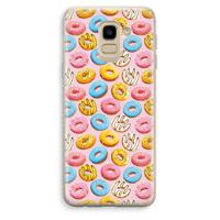 Pink donuts: Samsung Galaxy J6 (2018) Transparant Hoesje - thumbnail