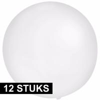 Grote ballonnen 60 cm - 12x - wit - Feestartikelen/versiering - verjaardag Grote ballonnen 60 cm - 12x - wit - Feestartikelen/versiering - verjaardag