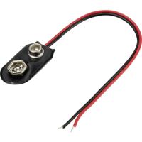 TRU COMPONENTS TC-13220476 Batterijclip Aantal cellen: 1 9V (blok) Drukknopaansluiting (l x b) 28 mm x 15 mm