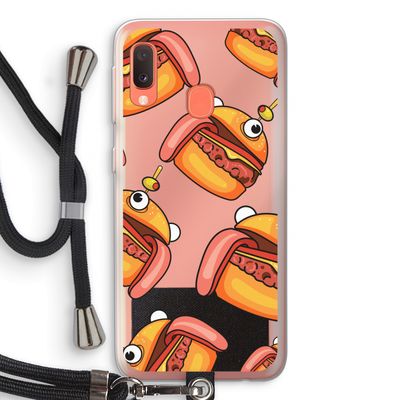 Hamburger: Samsung Galaxy A20e Transparant Hoesje met koord