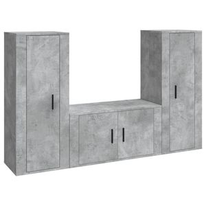 The Living Store TV-meubel set - betongrijs - 40x34.5x100cm en 80x34.5x40cm