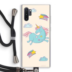Vliegende eenhoorn: Samsung Galaxy Note 10 Plus Transparant Hoesje met koord