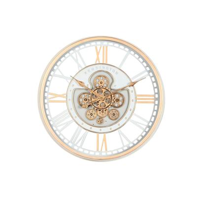 Muurklok Home ESPRIT Wit Metaal Kristal Vintage 60,5 X 9,5 X 60,5 CM