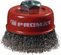 Promat Potborstel | d. 80 mm draaddikte 0,3 mm | staal | 8500 min-¹ - 4000841170 4000841170 - thumbnail