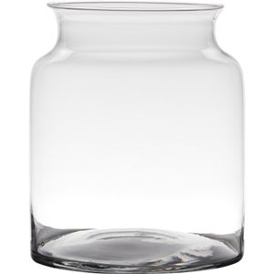 Transparante luxe stijlvolle vaas/vazen van glas 27 x 22 cm