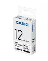 Casio XR-12WE1 Labeltape Tapekleur: Wit Tekstkleur: Zwart 12 mm 8 m