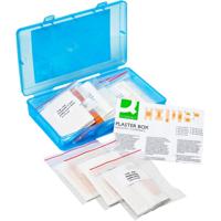 Q-CONNECT pleisters, assortiment van 100 stuks, in hersluitbare plastic box