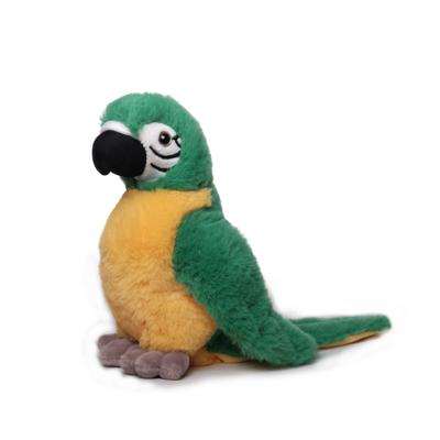 Inware Pluche papegaai - knuffeldier - geel/groen - 20 cm - knuffels