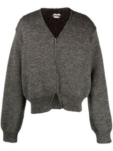 Magliano cardigan zippé en laine à col v - Gris