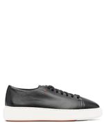 Santoni leather low-top sneakers - Noir