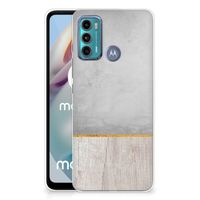 Motorola Moto G60 Bumper Hoesje Wood Concrete