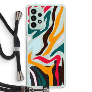 Colored Zebra: Samsung Galaxy A52s 5G Transparant Hoesje met koord