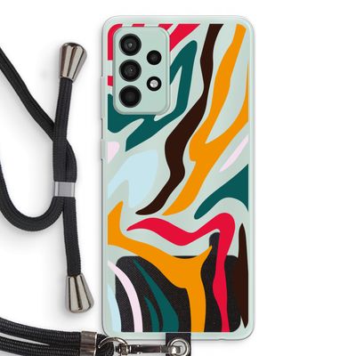 Colored Zebra: Samsung Galaxy A52s 5G Transparant Hoesje met koord