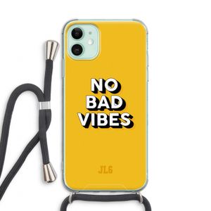 No Bad Vibes: iPhone 11 Transparant Hoesje met koord