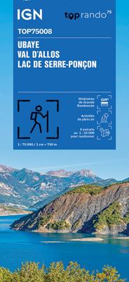 Fietskaart - Wandelkaart 75008 Ubaye, Val d'Allos, Lac de Serre-Poncon | IGN - Institut Géographique National