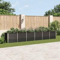VidaXL Plantenbak verhoogd 480x80x77 cm gegalvaniseerd staal antraciet